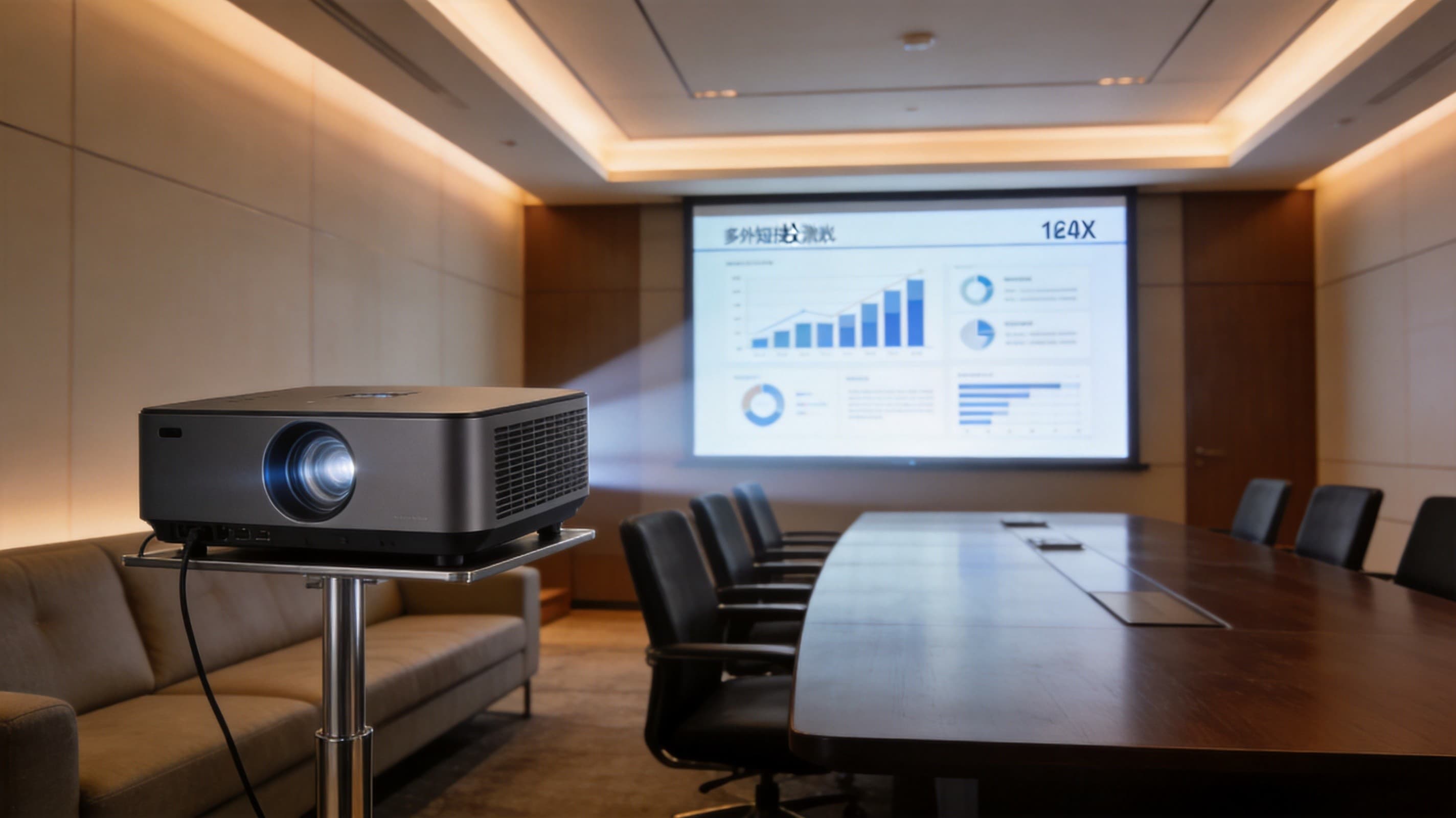Complete projection setup designed for a real viewing space